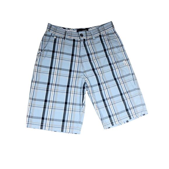 Billabong Shorts Mens 33 Blue Black Plaid Golf Bermuda Walking Y2K Vintage New - Picture 2 of 9